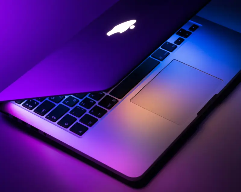 MacBook Pro that is partially closed
